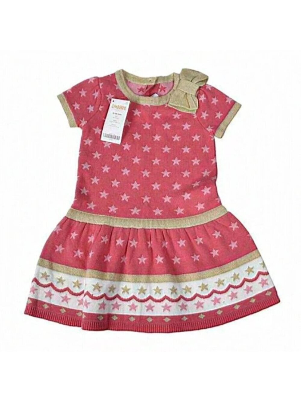 NWT‎ Gymboree Sweater Dress Pink Gold Sparkly  Knit Size 18-24M